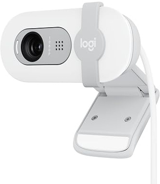 Logitech Brio 100 Full HD 1080p Webcam for Meetings, Streaming, Desktop, Laptop, PC - Built-in Mic, Shutter, Works with Zoom, Microsoft Teams, Nintendo Switch 2’s new GameChat Mode-Off -White