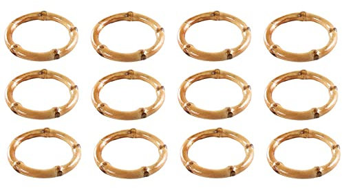 LEYTON 12x Handgemachte Bambus Servietten Ring Natürliche Rustikale Servietten Halter Natürliche Servietten Halter Ringe