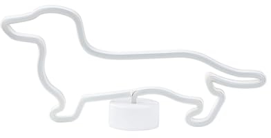 Beliani LED Neon Licht Dekofigur blau 20 cm hoch Hund Dackel batteriebetrieben Francis