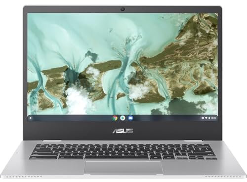 ASUS Chromebook CX1 14 Full HD Notebook Computer, Intel Celeron N4500 1.1GHz, 8GB RAM, 64GB eMMC Flash Memory, Chrome OS, Trasparente Argento