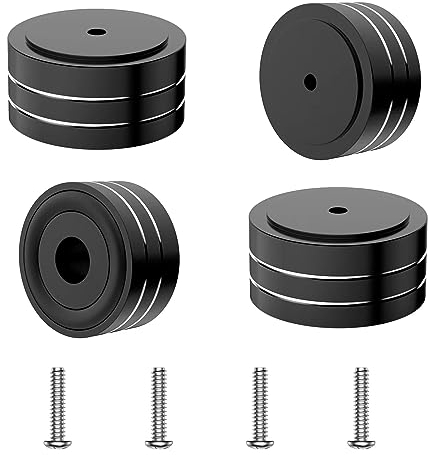 Brollitest Lautsprecher Füße 40×20mm Audio Absorber Dämpfer Isolationsfüße Absorberfüße Für Subwoofer Plattenspieler Verstärker CD DVD DAC, HiFi Gerätefüße, (4 Stück Schwarz)