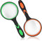 Fousenuk 2Pcs Lupe Groß 65mm, Hohe Klarheit Leichtgewicht Leselupe, Bruchsicherer Handlupe, Rutschfester Griff Vergrößerungsglas für Senioren, Kinder, Juwelier, Hobbybeobachtung, Insekten, Zeitungen
