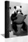 LZIMU Lustiges Badezimmer Wanddekor Panda sitzt auf der Toilette und liest Zeitung Kunstdruck auf Leinwand Schwarz Weiß Tiere Wandbild (B, 30.00 x 45.00 cms)