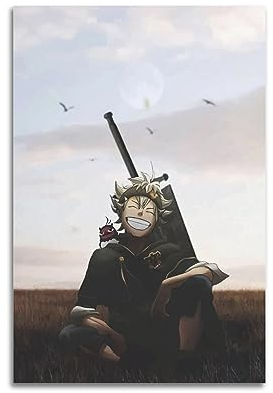 VZRSQZK Poster mit Anime-Motiv Asta Black Clover, dekoratives Gemälde, Leinwand, Wandposter und Kunstdruck, modernes Familienschlafzimmer-Dekor-Poster, 20 x 30 cm