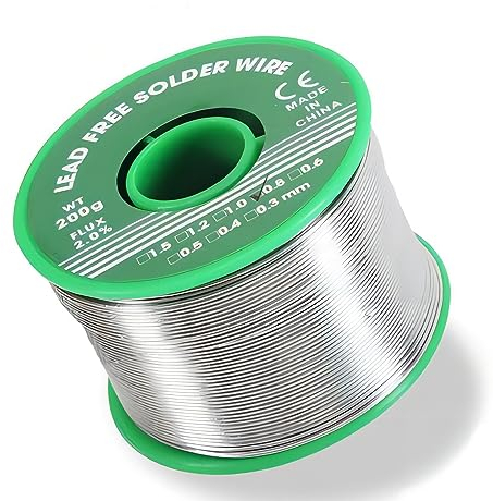 Filo per saldatura, 0,8 mm, 200 g, senza piombo, con nucleo di colofonia, filo per saldatura per la riparazione e il fai da te di componenti elettronici per saldatura elettrica
