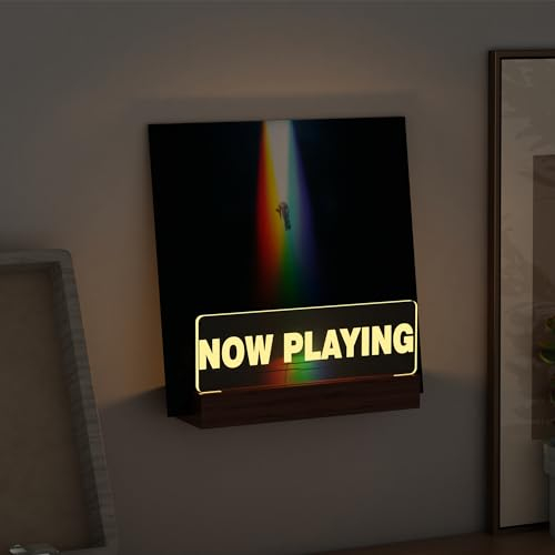 Ammonite Leuchtet auf Now Playing Vinyl-Schallplattenständer Plattenständer Wandhalterung Holz-Acryl-Halter für Vinyl Album Display Lagerung Vinyl-Schallplatten-LED-Display-Sammlungshalter