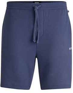 BOSS Herren Waffle Shorts Pyjama-Shorts mit Waffelstruktur und Logo-Stickerei Dunkelblau XL