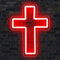 CTLNEON Jesus-Kreuz-Neonschild, LED-Schilder, Kreuz-Dekor-Lampe, Licht, Neon-Kreuz-Schild für Wand, Schlafzimmer, christliche Dekoration, religiöses Zimmer, Kinderzimmer (Rot)