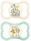 MAM Air Succhietto 16+ Mesi (Set da 2), Ciuccio MAM 16-36 mesi che si illumina al buio, Kit da 2 accessori neonato con tettarella in silicone e porta ciuccio sterilizzatore, Neutro/Verde