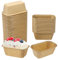 Jenrisben 50 PCS Mini Loaf Cake Cases Disposable Muffin Cases Rectangle Paper Baking Cups Greaseproof Cupcake Cases Card Loaf for Baking Bread Cakes Muffins (Brown)