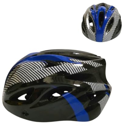 Endless Fahrrad- & Skatehelm mit verstellbarem Drehverschluss, leicht (225 g), stoßfestes PC/EPS, belüftet, abnehmbares Visier, Unisex Erwachsene – Blau, Einheitsgröße