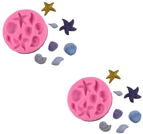 HIRAIDAI Fondant Au Silicone 2 Pièces Océan Étoile De Mer Coquille Escargot Pétoncle Silicone Moule Fondant Gâteau Moule