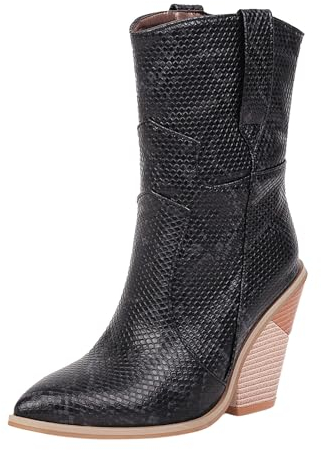 Fashion Stivali Stivaletti Stivali da donna con tacco a forma di tacco a punta autunno e inverno europei e americani Modello Stivali medi a contrasto di colore Stivali corti (Black, 42)