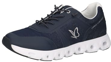 CAPRICE Damen Sneaker flach mit Schnürsenkeln Vegan, Blau (Jeans Comb), 41 EU