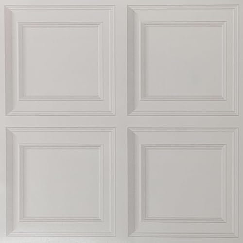 Beswitory 3D Effect Wood Panel Wallpaper - Retro Embossed Tartan Wallpaper Neutral Art Decor for Living Room Feature Wall