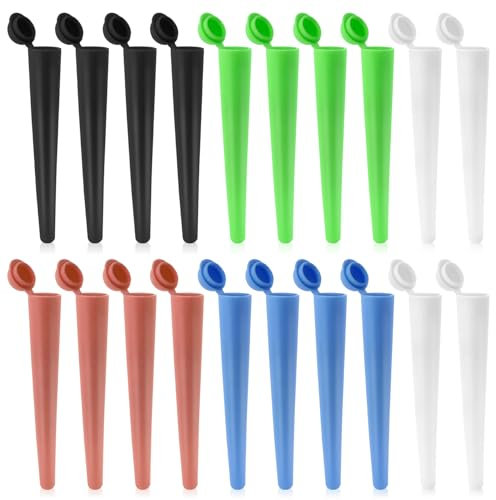 ENUTROF Kingsize Transporthüllen 20Stk 116mm Joint Hüllen Geruchsdicht Tube J-tube Case mit Clipdeckel Set Wiederverwendbar Wasserdicht für Raucher Tragen/Transport 5 Farben