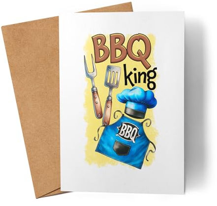 Lilavie-Design BBQ King Grillmeister Schürze und Besteck lustiger Grill Humor Karte Grußkarte