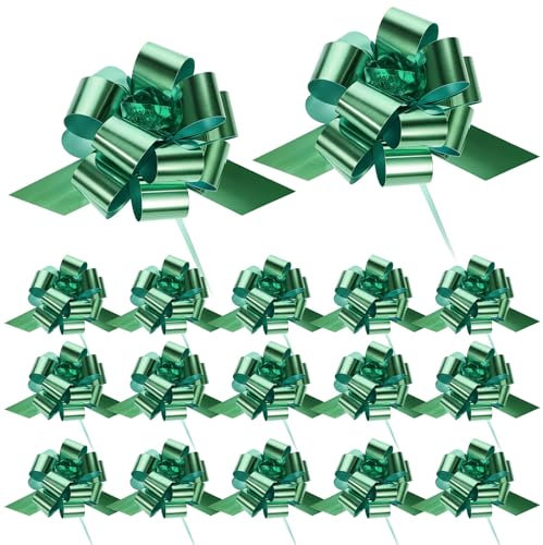 Amaxiu 20 Stück Weihnachtsschleifen, 5 Zoll große Geschenkschleifen mit Band rot große Schleifen für Geschenkverpackungszubehör Geschenkschleife für Weihnachtsdekoration Hochzeit Geschenkkörbe(Grün)