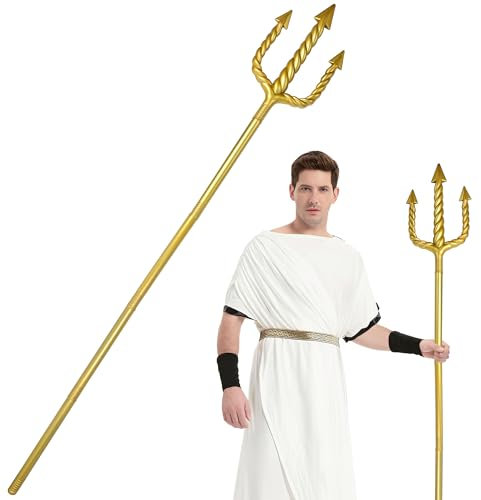 Amlisia 152 cm, colore oro, a tre punte, per adulti, bambini, carnevale, feste a tema, cosplay