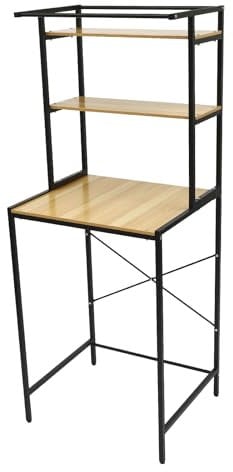 BZYFJB 3-Tier Over Washing Machine Storage Shelf Bathroom ShelvingBalcony Towel Rack Handbag Rack, Bathroom Organization Space Saving Shelving Units