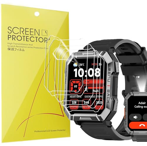 Blueshaweu 6 Pezzi Pellicola Compatibile per Blackview SmartWatch W60, Pellicola Protettiva Compatibile per Blackview W60 Smartwatch, Sensibile al Tatto, Senza Bolle, HD TPU Film (Trasparente)