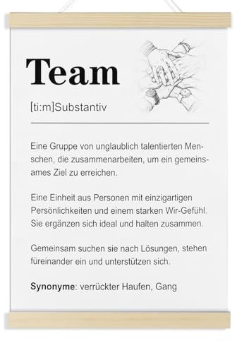 MEJOSER Team Geschenk, XL Arbeit Poster 30x43cm, Büro Deko Wand, Kollegen Geschenk, Mitarbeiter Weihnachtsgeschenke, Abschiedsgeschenk Kollegen Kollegin, Dankeschön Jobwechsel