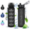 Vikaster Gourde Sport, Bouteille d'eau 500ml, sans BPA, Étanche & Réutilisable, Water Bottle Ouvrir en un Clic, Convient Pour la Yoga, le Gym, le Camping, Gourde Randonnée