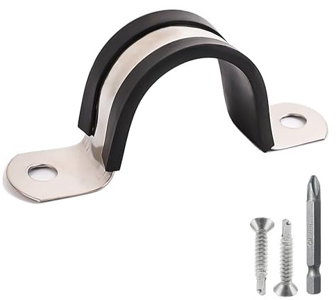 Soimuk Rohrschellen, 304 Edelstahl & Gummi gepolsterte Rohrschellen (SCH 1 Zoll (Φ 32 mm) – 10 Stück