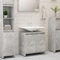 Homvdxl Modern Under Sink Bathroom Cabinet, 2 Doors Free Standing Sink Storage Unit for Washbasins without Pedestal 60x33x61 cm, Grey+Rustic
