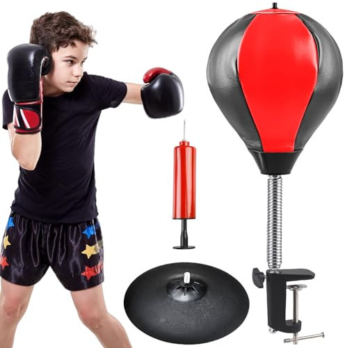 Boxsack Stehend, Mit Superstarkem Saugnapf Und Tischklemme, Tisch Boxsack Büro Punching Ball Und Tischklemme, Für Bürotisch Und Theke, Lustiges Geschenk Für Freunde Oder Kollegen