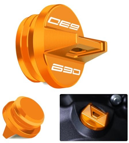 Modeer Motorrad Motor Öleinfülldeckel Kompatibel mit 690 ENDURO R 2024 690 SMC R 2022 690 Duke 2019 | 990 DUKE 2024 | 1390 Super Duke R 2024 Zubehör (690-orange)
