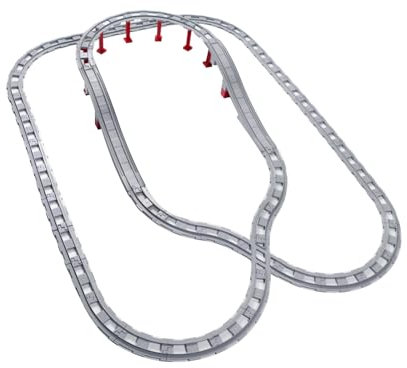 Mirthben 67PCS Bausteine Schienen Set, City Eisenbahn Schienen bestehend aus Cross, Track Gerade, Kurven Schienen, schräge Schienen, kompatibel mit dem Marktführer ab 2 Jahren