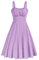 Belle Poque Robe midi vintage sans manches avec col en cœur et col en cœur pour femme, rose/violet, XL