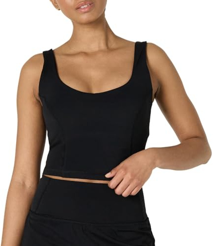 Amazon Essentials Damen Sporttop mit Integriertem BH, Aktives FormFlex-Tanktop mit Leichtem Halt und Verkürztem Schnitt, Butterweich