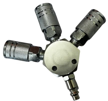 Rdxanc 3-Wege-Luftverteiler mit Kupplung und Steckern, Luftverteiler, Schnellverbinder, Luftkompressor, Schlauchverschraubung, Luftschlauchverbinder