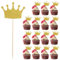 40 Stück Kronen Cupcake Topper,Cupcake Deko mit Goldenem Glitzer,Tortendeko Prinzessinnen-Kronen für Hochzeit Geburtstag,Babyparty,Party Dekoration