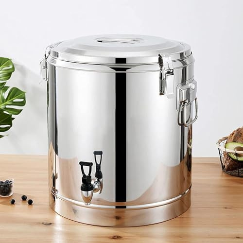 ksxnkhk Olla de Acero Inoxidable con Grifo, Cubo de Gran Capacidad, Cubo para té, Leche y Agua Caliente para Contener Vino, Aceite y Leche (30 l)