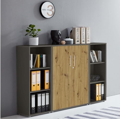 Aktenschrank in Anthrazit Artisan Eiche Office Edition abschließbar als Einzelschrank oder Schrankwand Verschiedene Ausführungen (Set2)
