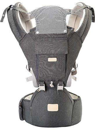 Babytrage Hüftsitz 12-in-1,Ergonomische Babytrage mit M-Sitz & Hüftsitzfunktion, verstellbare Gurte, atmungsaktiv, ideal für Zuhause & Unterwegs, geeignet für Neugeborene bis 36 Monate