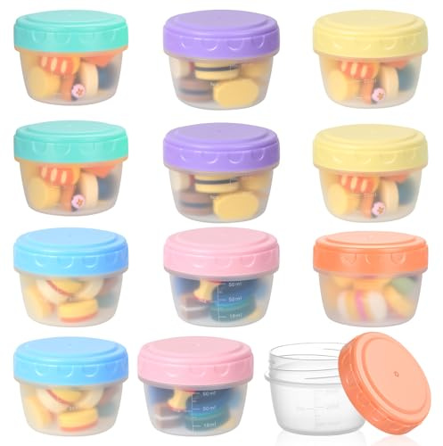 SHUTIANYA 12 Pcs Recipientes Herméticos para Alimentos, Recipientes para Alimentos, Recipiente Pequeños para Congelador con Tapa, Recipiente Almacenamiento Apilables para Congelador Salsas