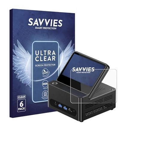 Savvies Schutzfolie für AOOSTAR G-FLIP H255 | 6 Stück Transparenter Displayschutz Made in Germany Ultra-Klar Displayschutz-Folie