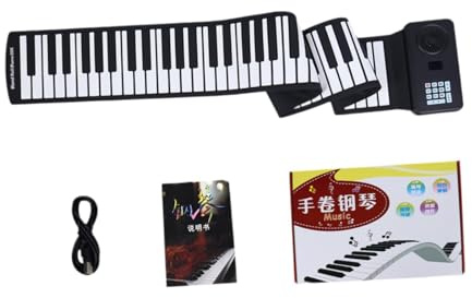 BEALIFE Tastiera per pianoforte arrotolabile a mano da 88 tasti, strumento musicale portatile pieghevole in silicone di qualità per bambini e adulti. Tastiera per pianoforte