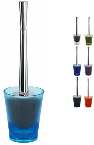 Spirella WC Bürste Klobürste Toilettenbürste hochwertig „Max Light“ mit hygienischem Behälter Hellblau