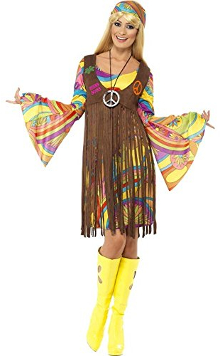 Smiffys Femme groove des années 60, avec robe, gilet imprimé et bandeau