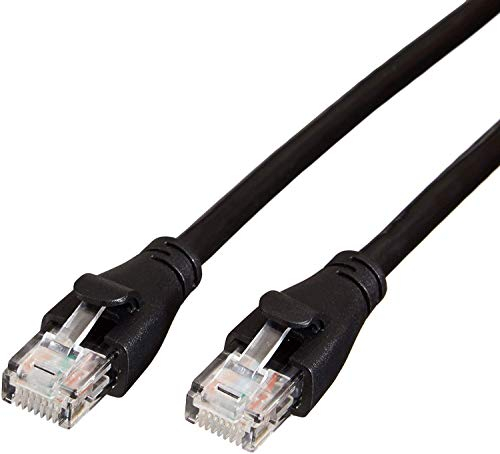 Amazon Basics Cable de Red Gigabit Ethernet LAN, Conectores RJ45, categoría 6, Ideal para Redes domésticas y de Oficina, 0.9 m (Paquete de 1), Negro