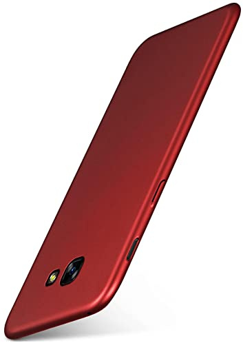 moex für Samsung Galaxy A5 (2017) Hülle Ultra Dünn, Schutzhülle mit erhöhtem Kameraschutz, Slim Cover Hardcase Backcover, Dünnste Handyhülle Minimalistisch Alpha Case, Matt Rot
