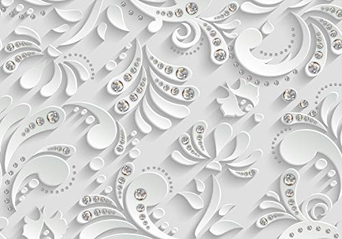 decomonkey Fototapete 3d Effekt 350x256 cm XL Tapete Fototapeten Vlies Tapeten Vliestapete Wandtapete moderne Wandbild Wand Schlafzimmer Wohnzimmer Muster Abstrakt Diamant Modern