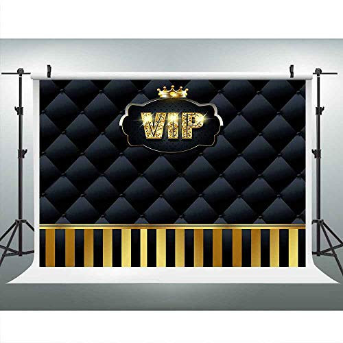 Goldene VIP-Hintergründe, 2,9 x 1,8 m, schwarze getuftete goldene Streifen, Fotografie-Hintergründe, Veranstaltungen, Schritt und Wiederholung, Banner Requisiten LUP575