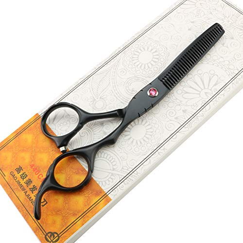 Friseur-Set mit Effilierschere, Effilierschere, 2 x Kamm und Scherentasche, 3 Farben zur Auswahl, Schwarz / Violett
