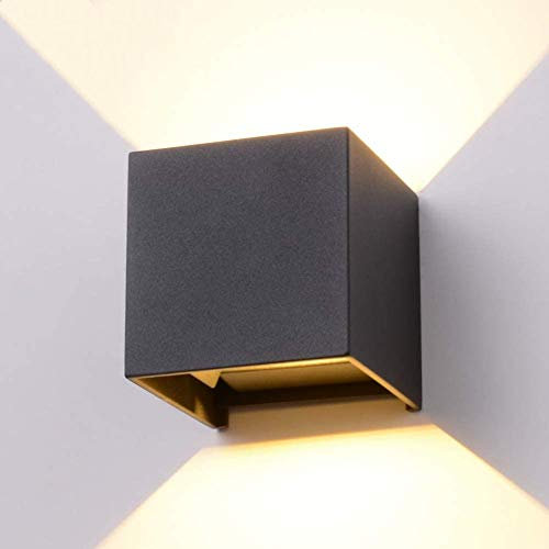 Elitlife LED Wandleuchte Außenwandleuchte 12W Wandlampe mit Einstellbar Abstrahlwinkel Wandlicht Warmweiß 3000K Aluminium Wandbeleuchtung IP65 Wasserdichte-Anthrazit Energieeffizienzklasse F